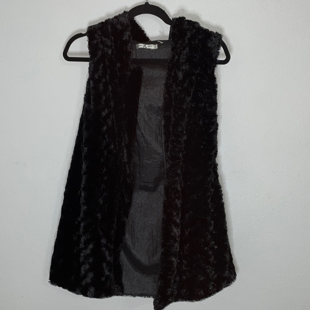 Soft black open vest
